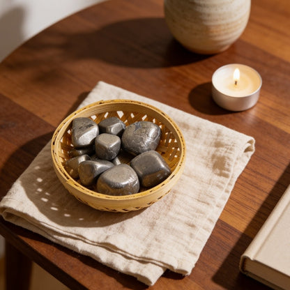 Pyrite Tumbled Stone Pebbles (Wealth Attraction, Money & Prosperity) - plusvalueindia