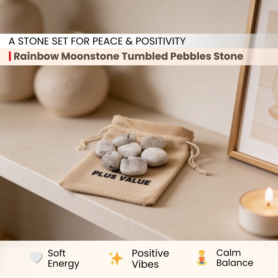 Rainbow Moonstone Tumbled Stone Pebbles - plusvalueindia