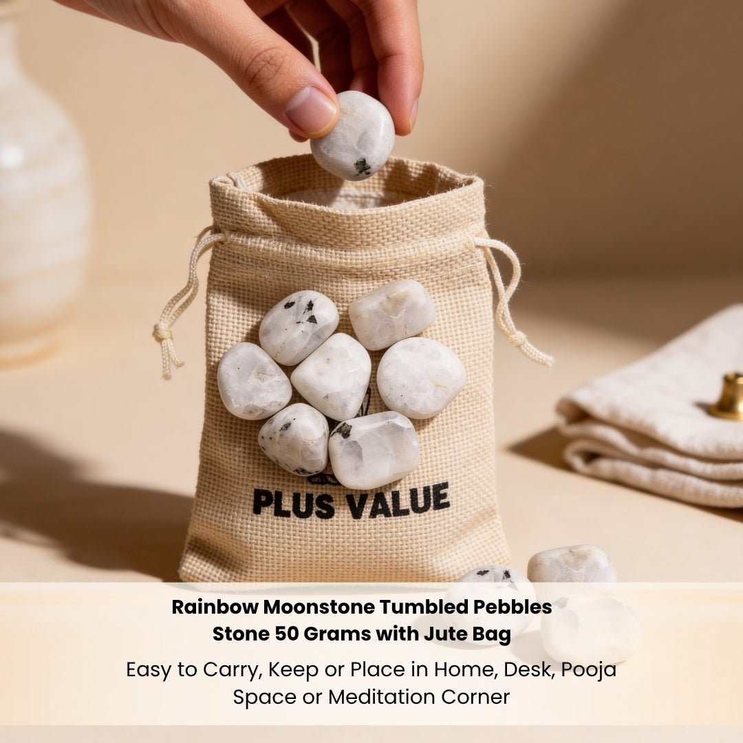 Rainbow Moonstone Tumbled Stone Pebbles - plusvalueindia