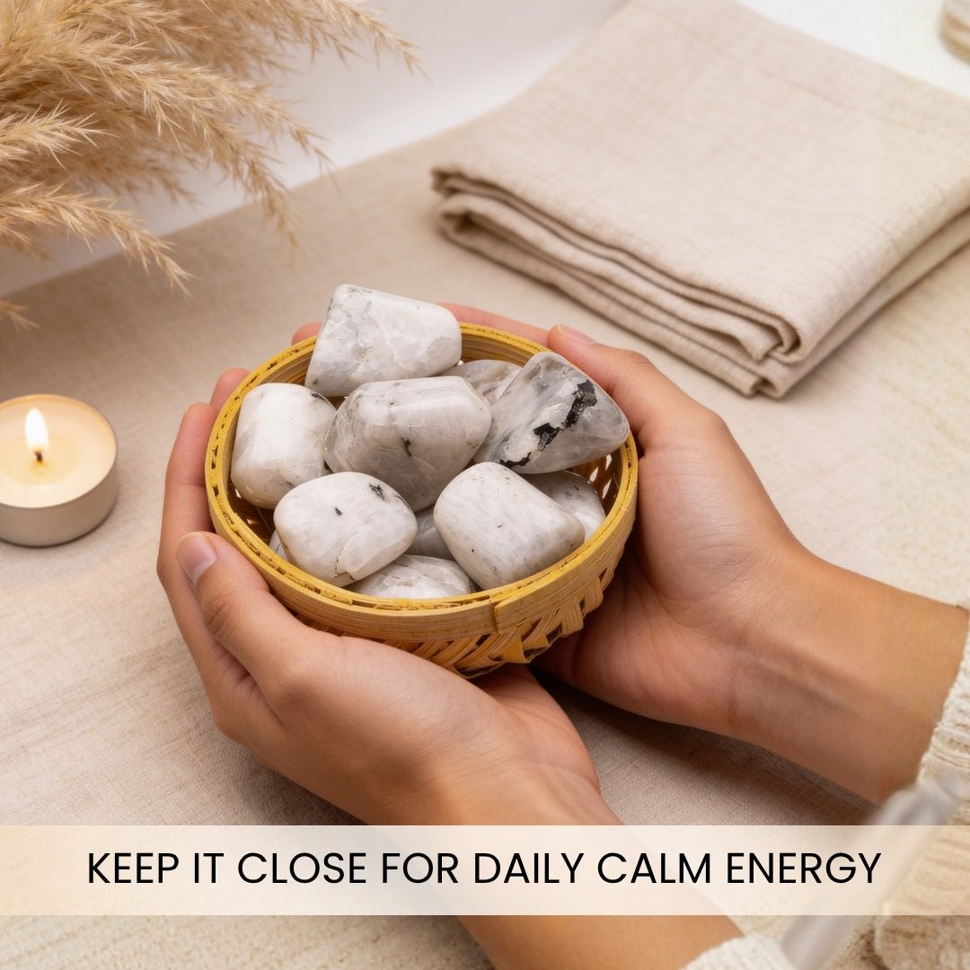 Rainbow Moonstone Tumbled Stone Pebbles - plusvalueindia