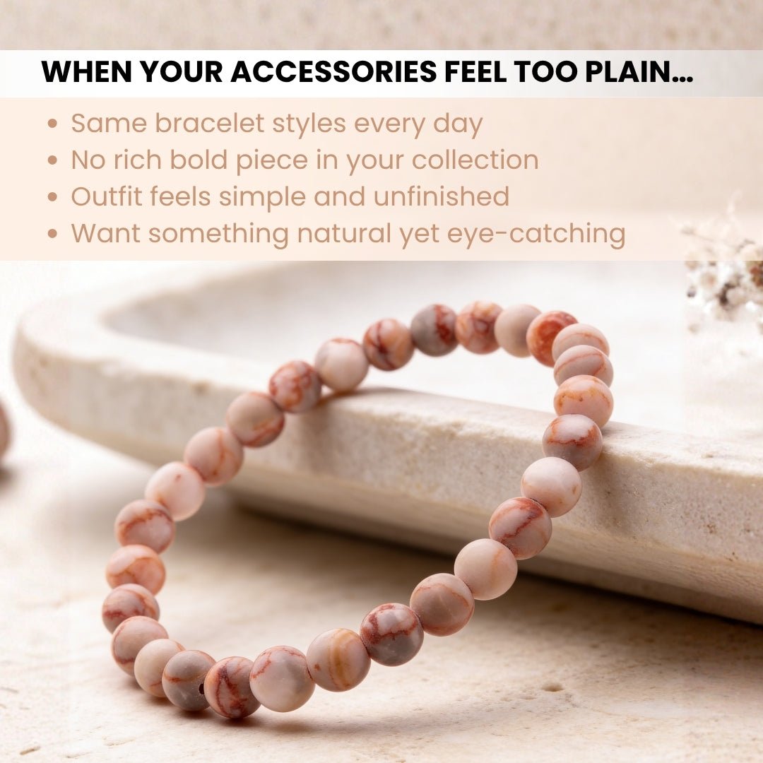 Red Picasso Jasper Bracelet for Men Women Boys and Girls - plusvalueindia