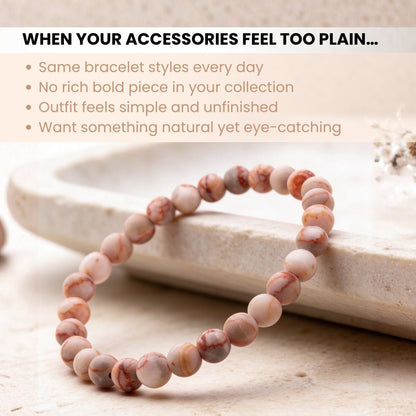 Red Picasso Jasper Bracelet for Men Women Boys and Girls - plusvalueindia