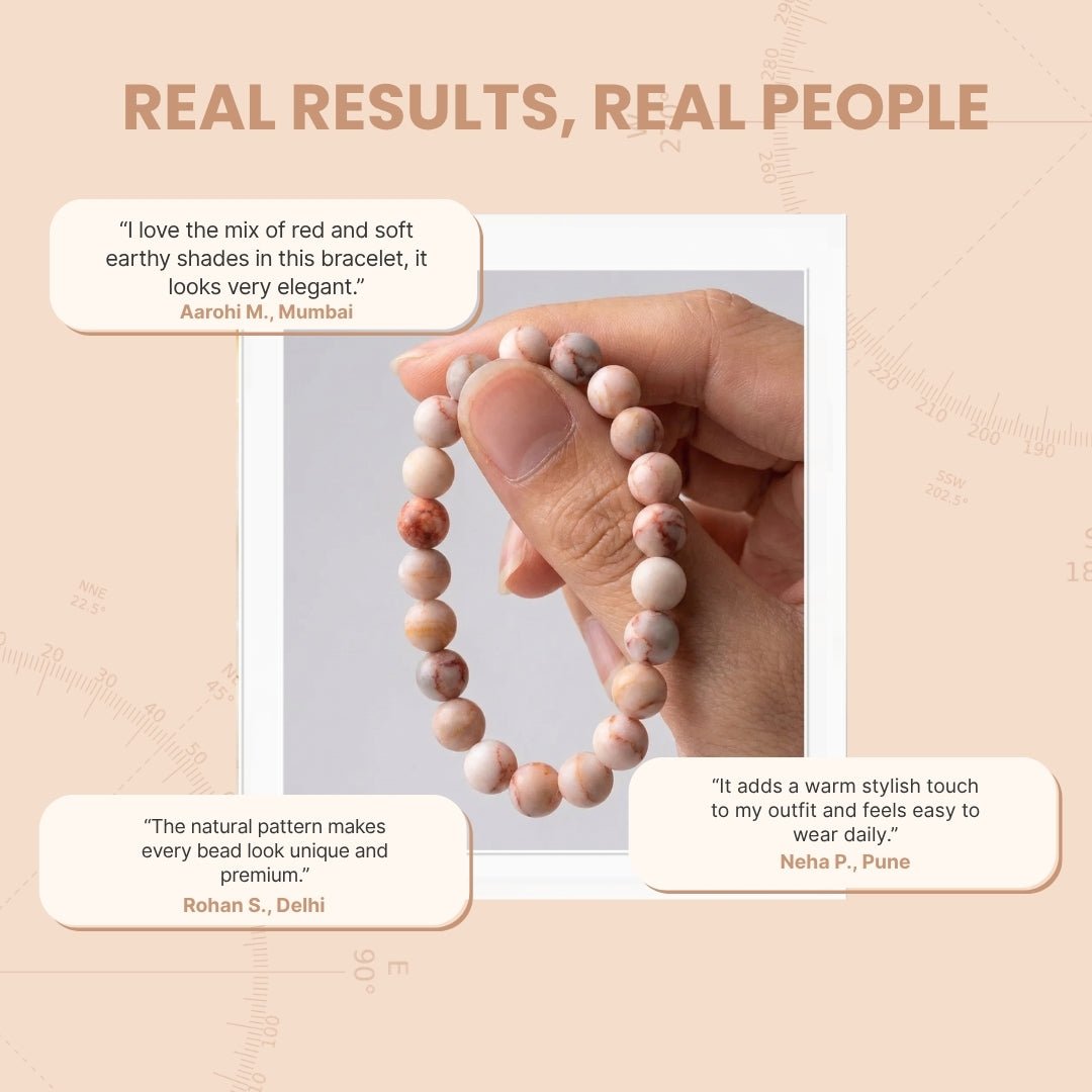 Red Picasso Jasper Bracelet for Men Women Boys and Girls - plusvalueindia
