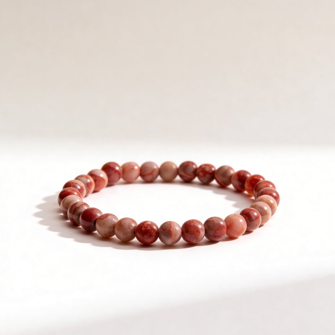 Red Picasso Jasper Bracelet for Men Women Boys and Girls - plusvalueindia