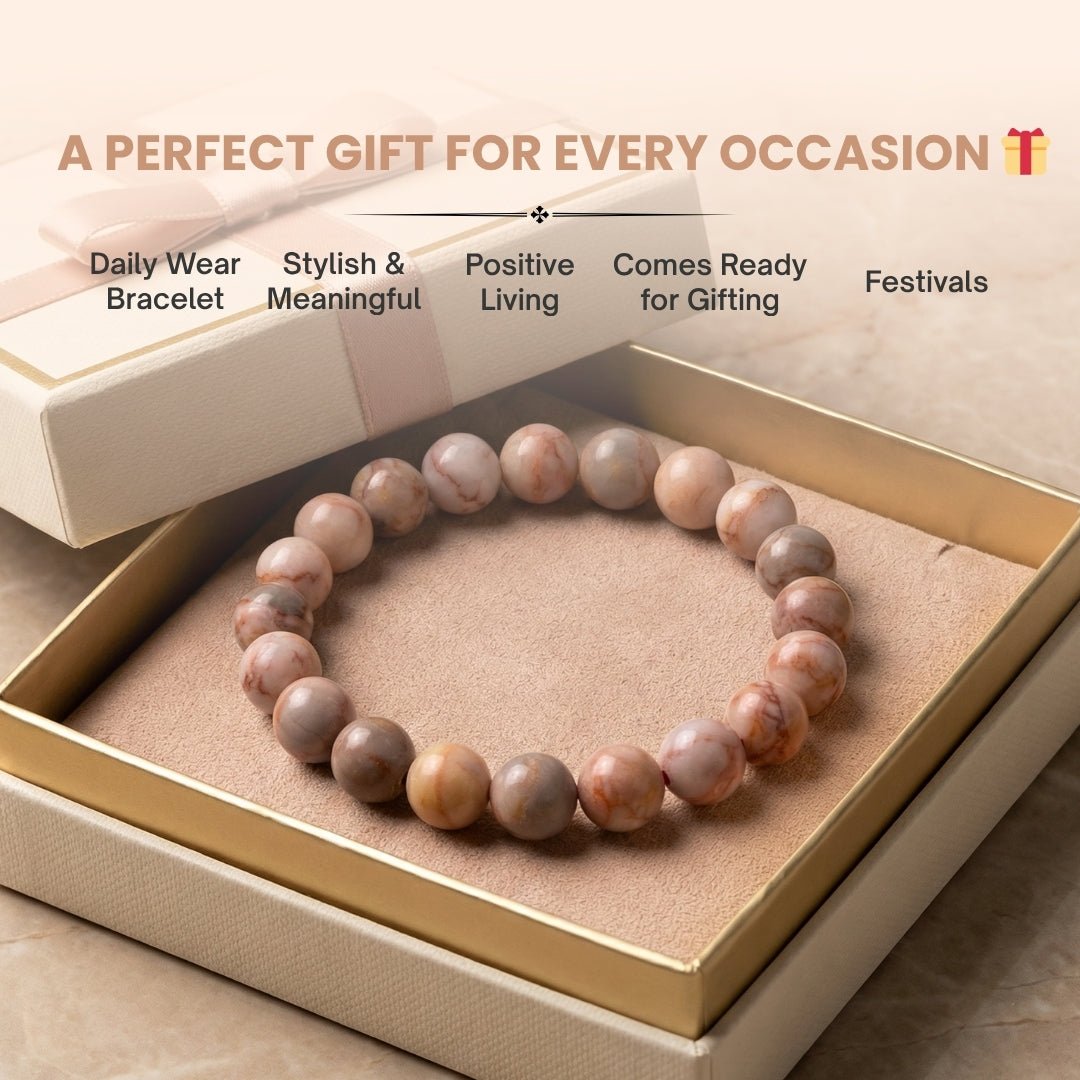 Red Picasso Jasper Bracelet for Men Women Boys and Girls - plusvalueindia