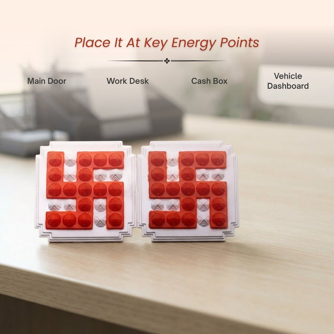 Red Swastik Pyramid 2.5'' Pair Vastu Remedies - plusvalueindia
