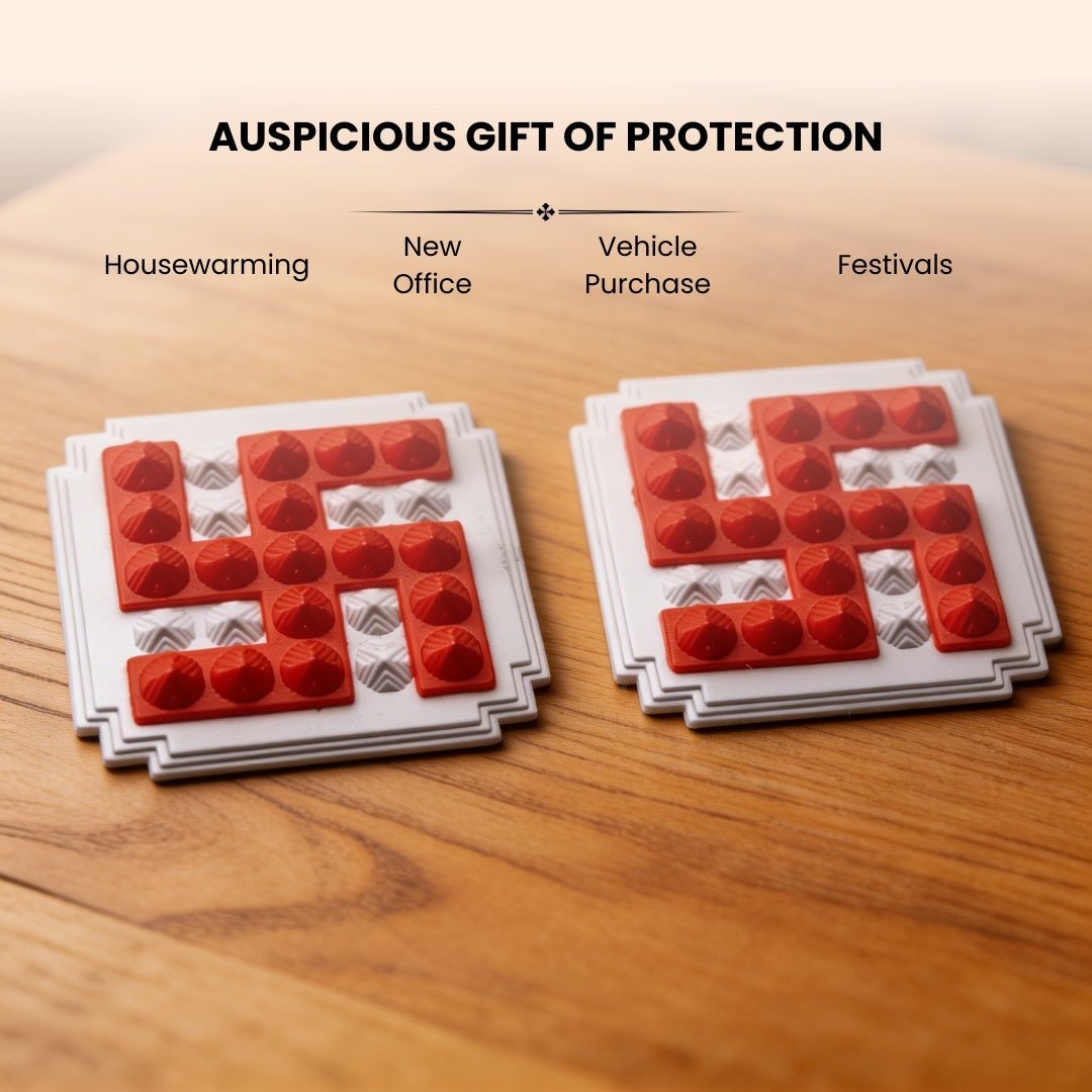 Red Swastik Pyramid 2.5'' Pair Vastu Remedies - plusvalueindia