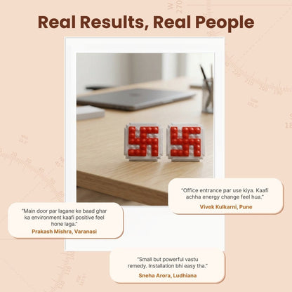Red Swastik Pyramid 2.5'' Pair Vastu Remedies - plusvalueindia