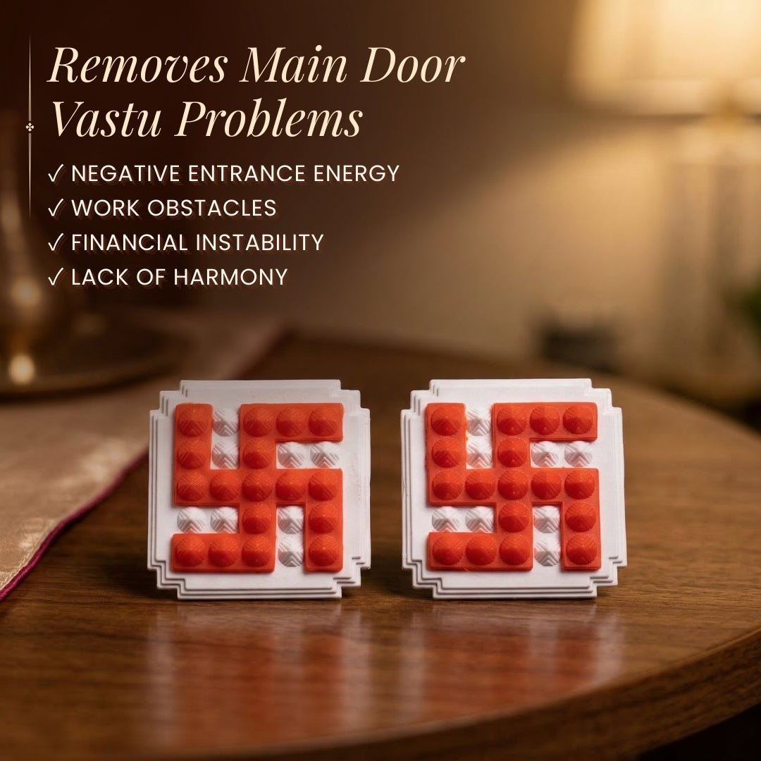 Red Swastik Pyramid 2.5'' Pair Vastu Remedies - plusvalueindia