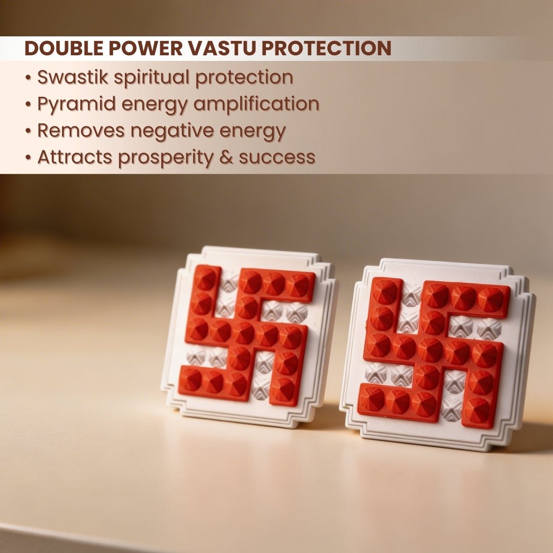 Red Swastik Pyramid 2.5'' Pair Vastu Remedies - plusvalueindia