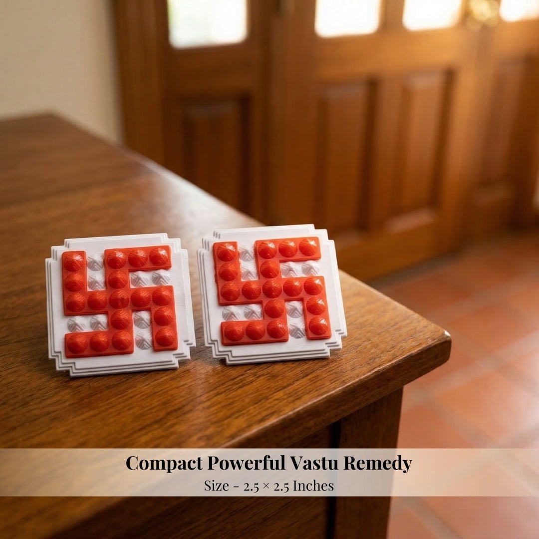 Red Swastik Pyramid 2.5'' Pair Vastu Remedies - plusvalueindia
