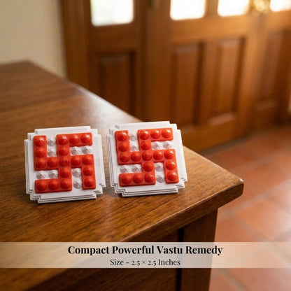 Red Swastik Pyramid 2.5'' Pair Vastu Remedies - plusvalueindia