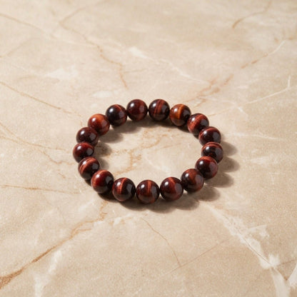 Red Tiger Eye Bracelet for Grounding and Protection - plusvalueindia