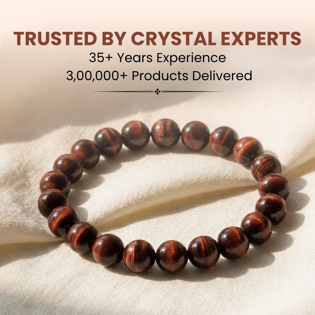 Red Tiger Eye Bracelet for Grounding and Protection - plusvalueindia