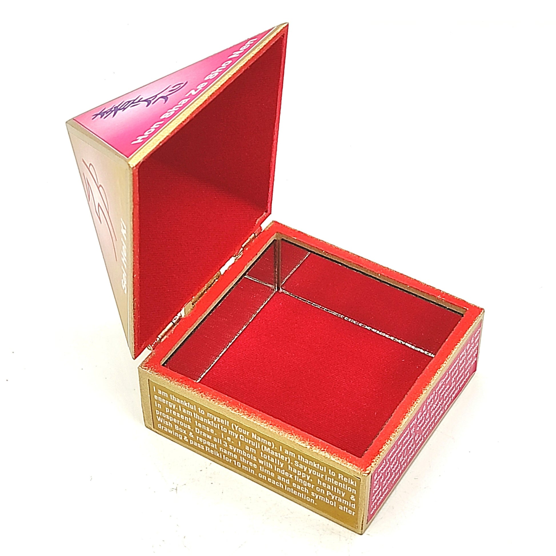 reiki symbol wish box 4inch wooden pyramid