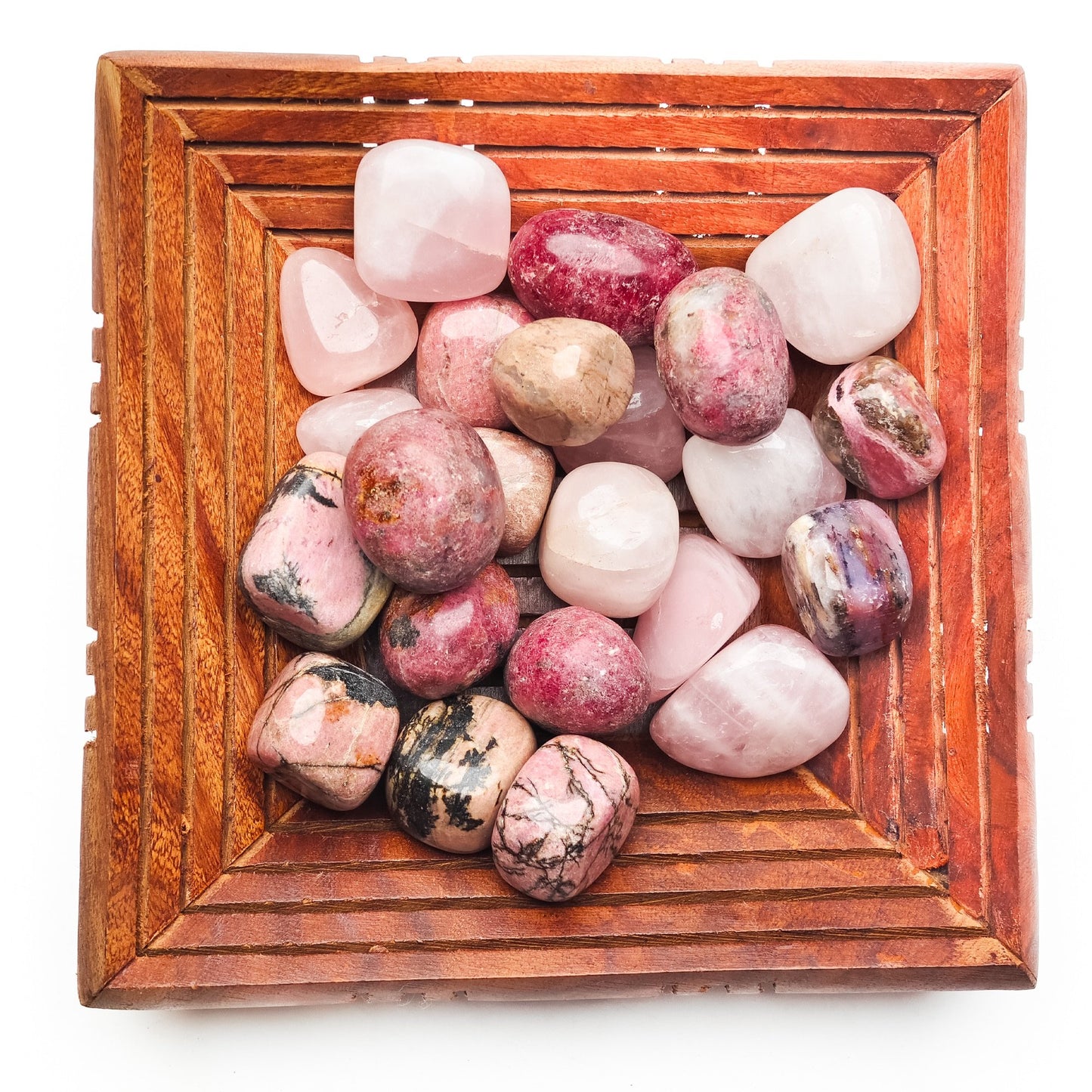 relationship tumble crystal stone pebble 500gm wooden tray