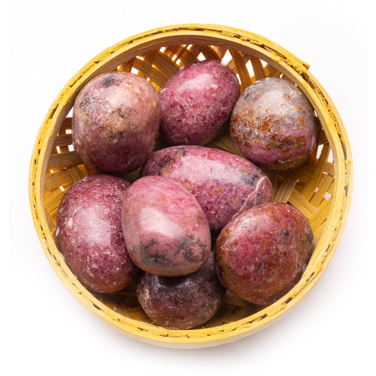 rhodochrosite tumble pebble stone 200gm basket