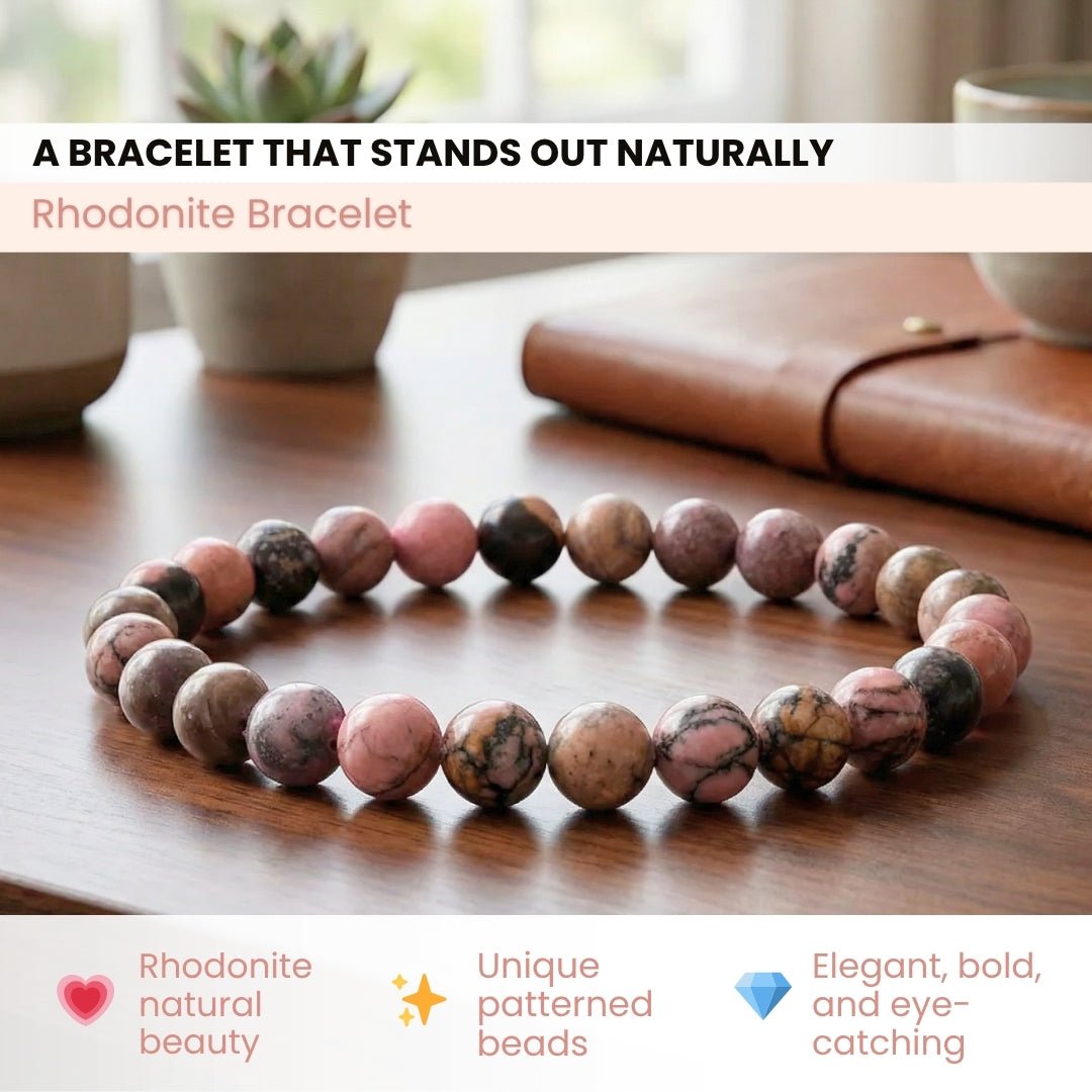 Rhodonite Bracelet - plusvalueindia