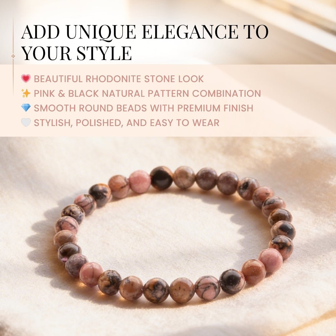 Rhodonite Bracelet - plusvalueindia