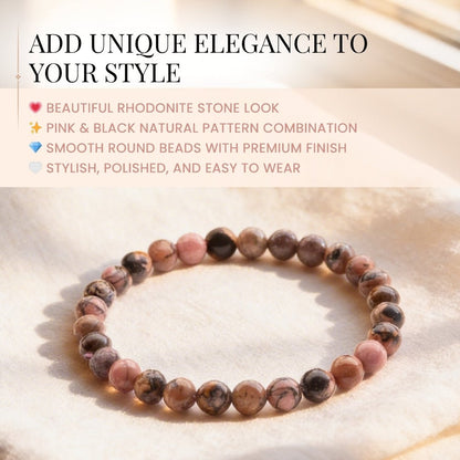 Rhodonite Bracelet - plusvalueindia
