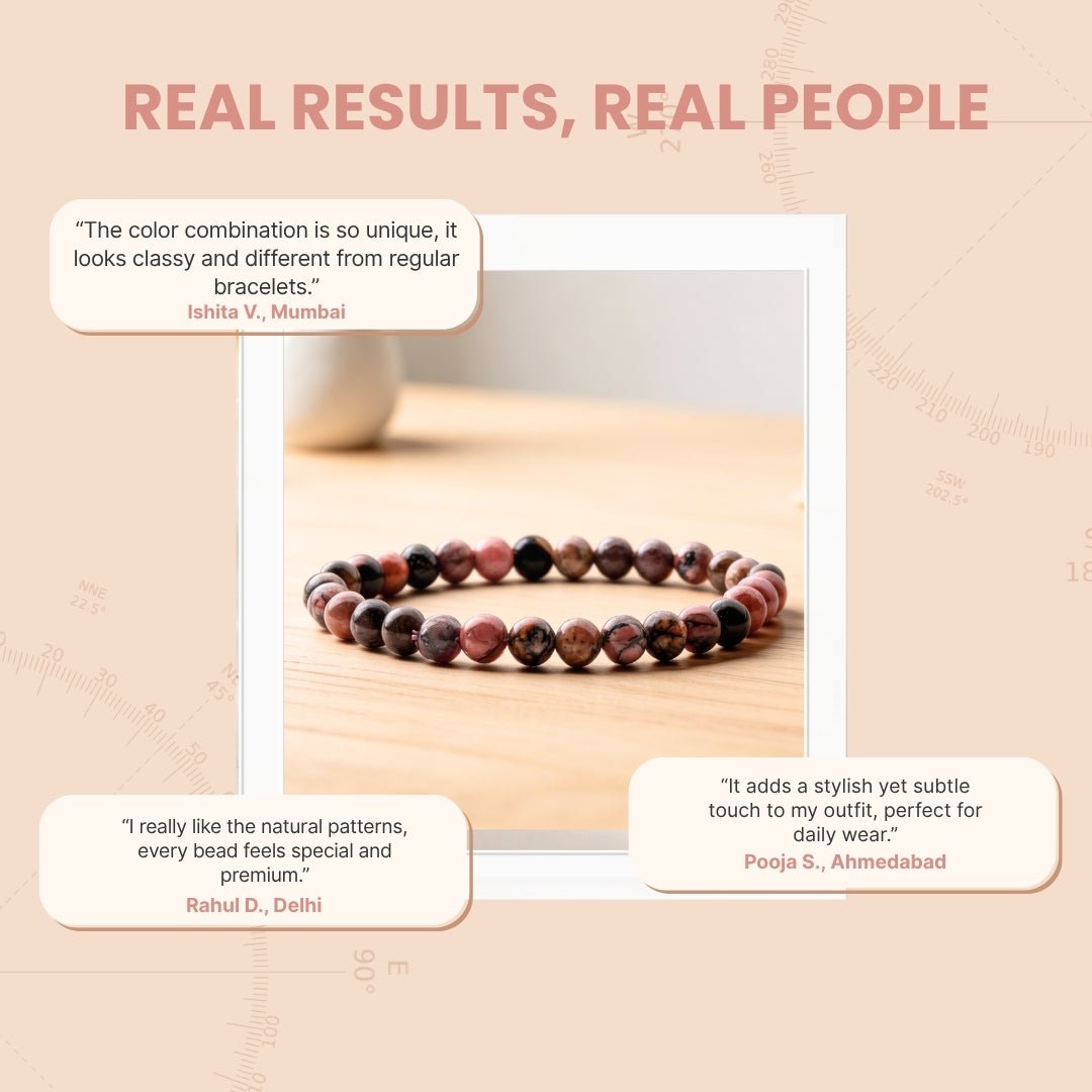 Rhodonite Bracelet - plusvalueindia