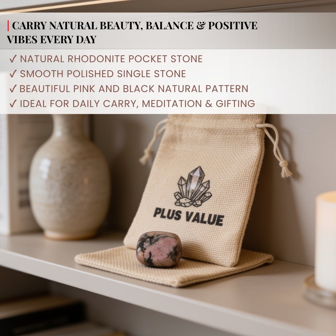 Rhodonite Pocket Stone - plusvalueindia