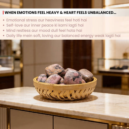 Rhodonite Tumbled Stone Pebbles - plusvalueindia