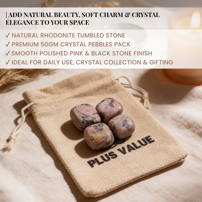 Rhodonite Tumbled Stone Pebbles - plusvalueindia