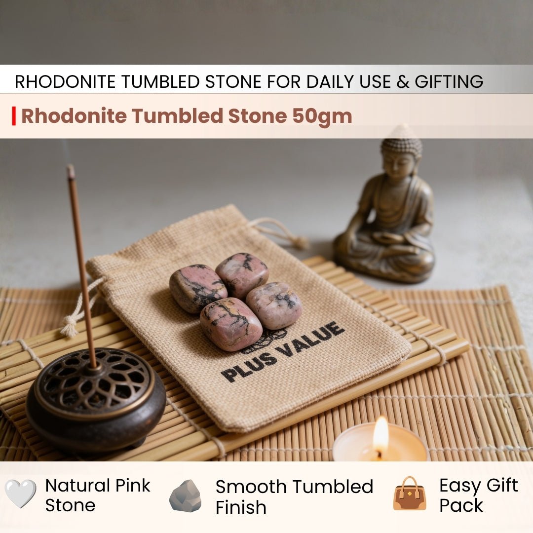 Rhodonite Tumbled Stone Pebbles - plusvalueindia