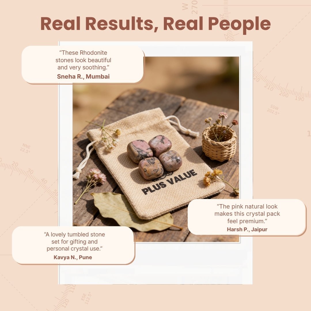 Rhodonite Tumbled Stone Pebbles - plusvalueindia