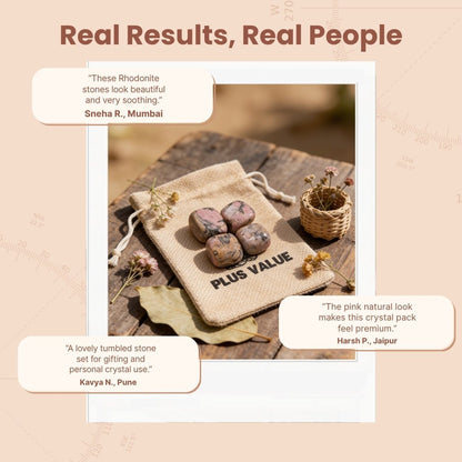 Rhodonite Tumbled Stone Pebbles - plusvalueindia