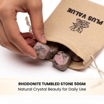 Rhodonite Tumbled Stone Pebbles - plusvalueindia