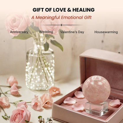 Rose Quartz Ball Sphere - Love, Relationship, Marriage, Couples - plusvalueindia