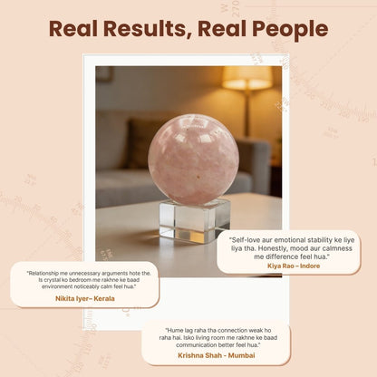 Rose Quartz Ball Sphere - Love, Relationship, Marriage, Couples - plusvalueindia
