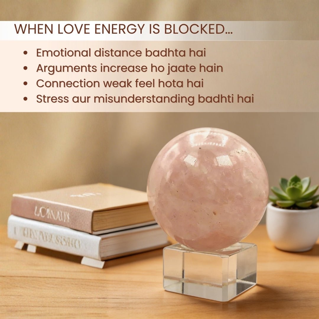 Rose Quartz Ball Sphere - Love, Relationship, Marriage, Couples - plusvalueindia