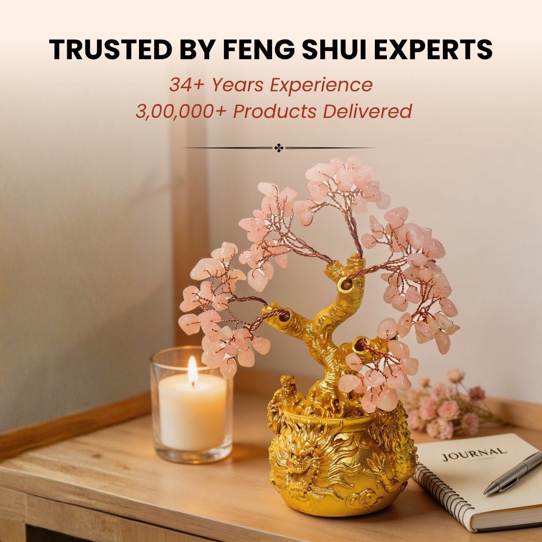 Rose Quartz Crystal Tree for Love & Self - Love Showpiece for Bedroom, & Vastu Gift - plusvalueindia