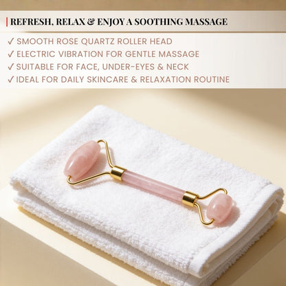 Rose Quartz Face, Eyes and Neck Massager - plusvalueindia