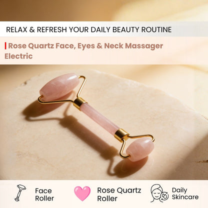 Rose Quartz Face, Eyes and Neck Massager - plusvalueindia
