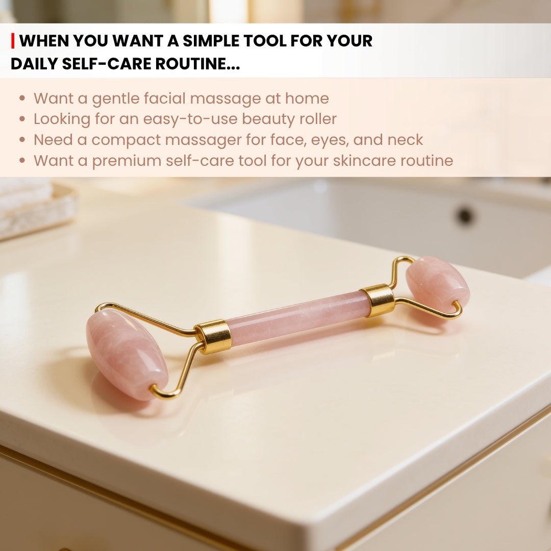 Rose Quartz Face, Eyes and Neck Massager - plusvalueindia