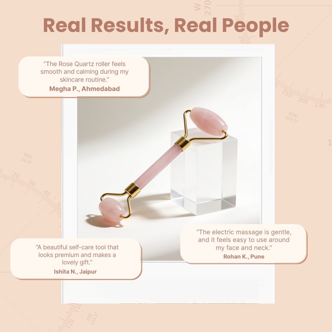 Rose Quartz Face, Eyes and Neck Massager - plusvalueindia