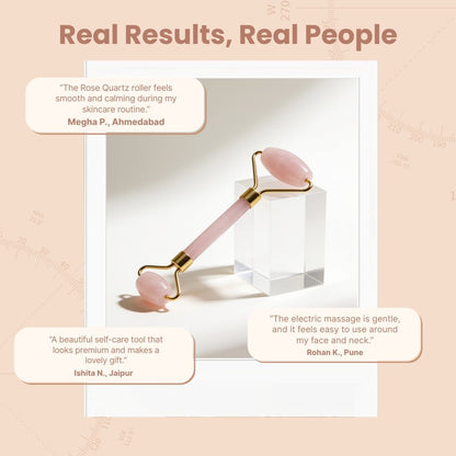 Rose Quartz Face, Eyes and Neck Massager - plusvalueindia