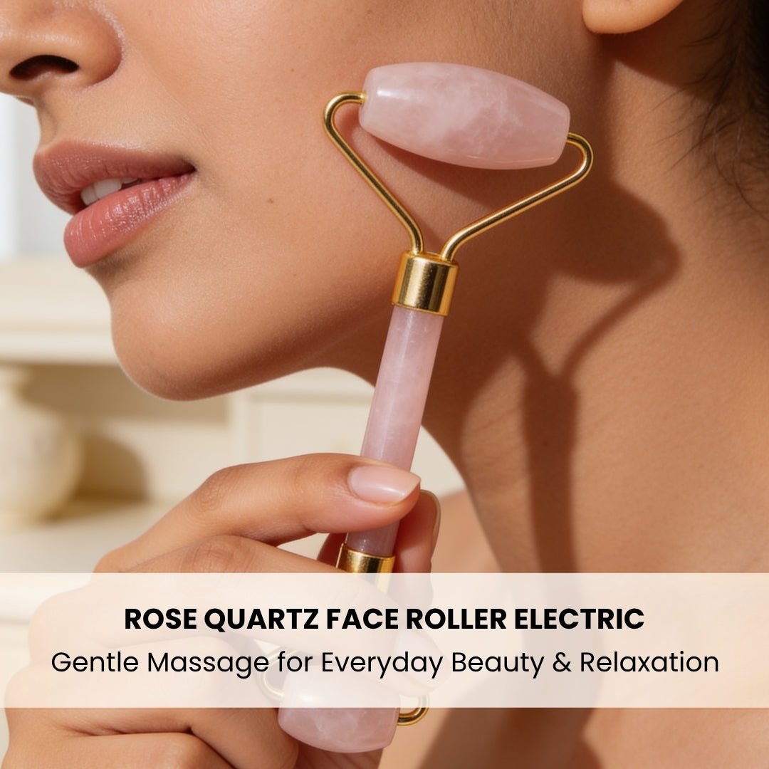 Rose Quartz Face, Eyes and Neck Massager - plusvalueindia