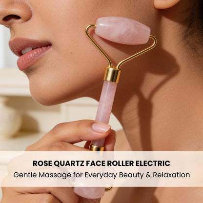 Rose Quartz Face, Eyes and Neck Massager - plusvalueindia