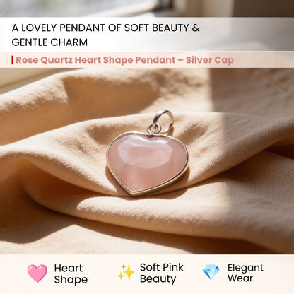 close-up of the natural rose quartz heart stone