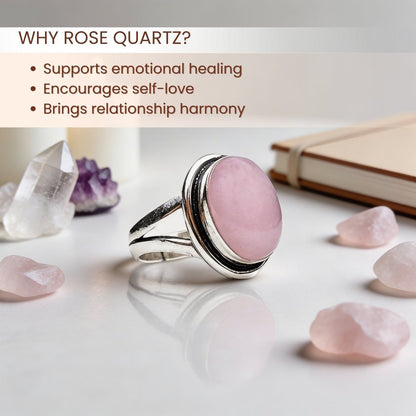 Rose Quartz Ring - Embrace Love and Harmony with This Powerful Healing Crystal - plusvalueindia