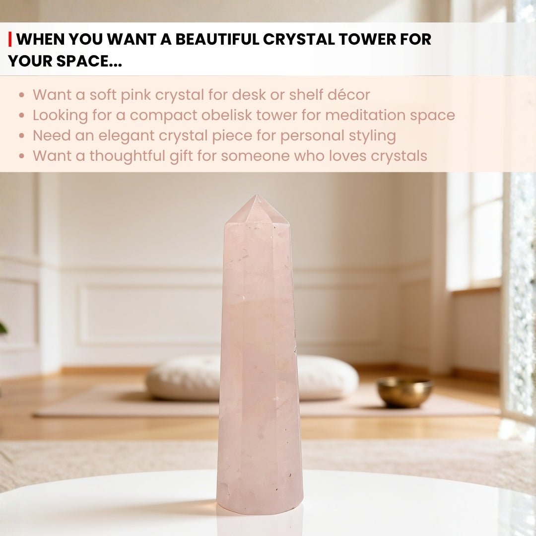 rose quartz wand measuring approximately 2 to 3 inches