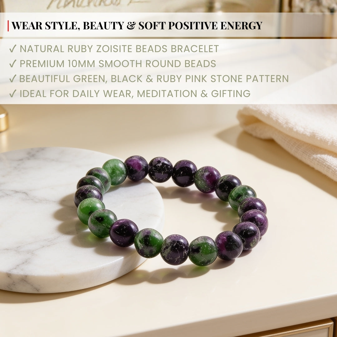 Ruby Zoisite Bracelet for Creativity & Positivity