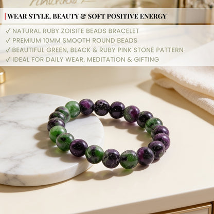 Ruby Zoisite Bracelet for Creativity & Positivity