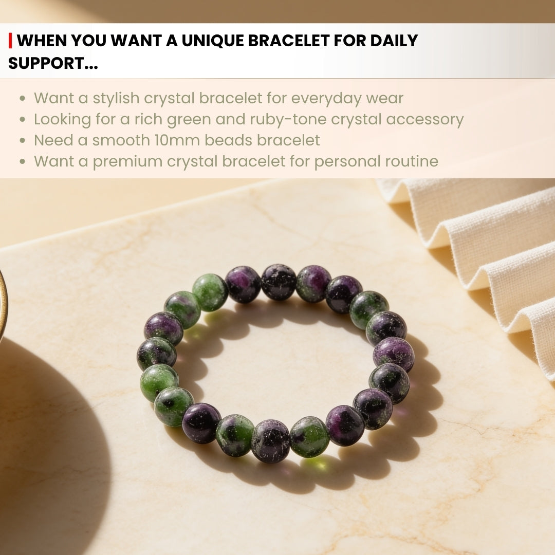 Ruby Zoisite Bracelet for Creativity & Positivity