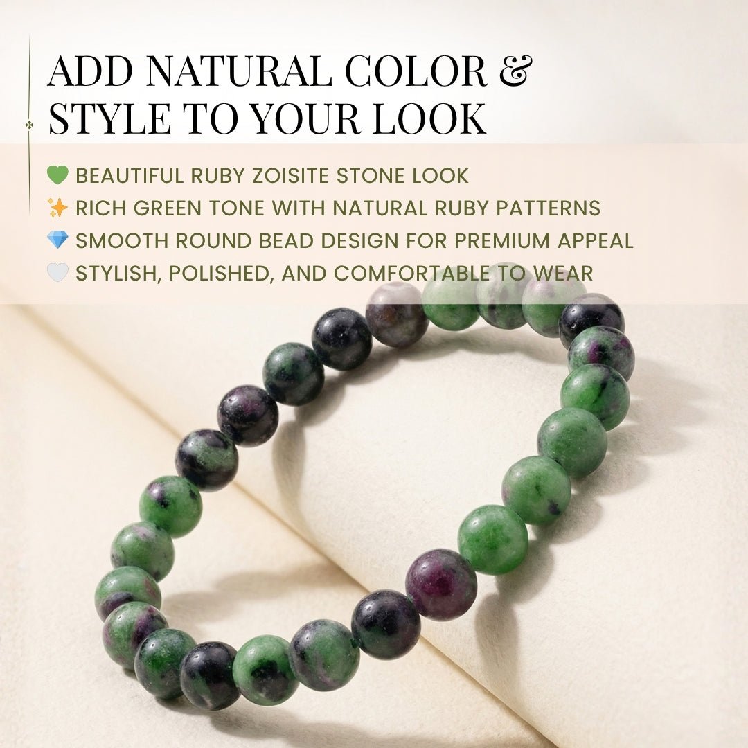 Ruby Zoisite Bracelet for Creativity & Positivity - plusvalueindia